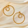 Streamlined Earrings Stainless Steel Geometric Circle Curve Earrings