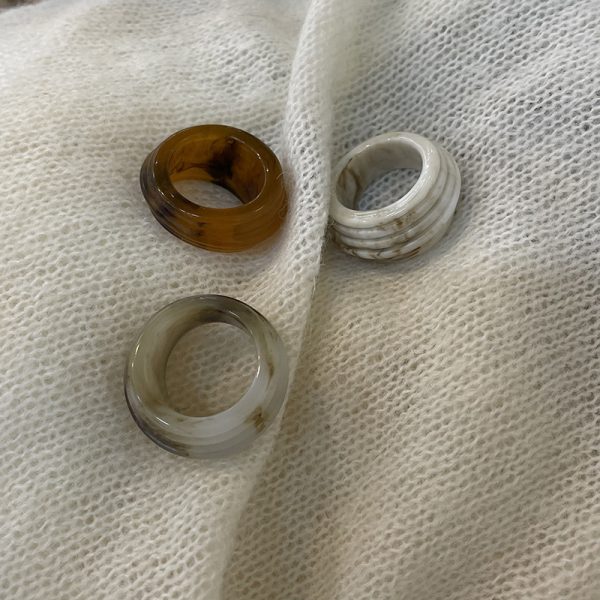 Chinese Style Irregular Resin Wide Ring
