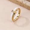 Simple Glossy Stitching Inlaid Zirconium Ring