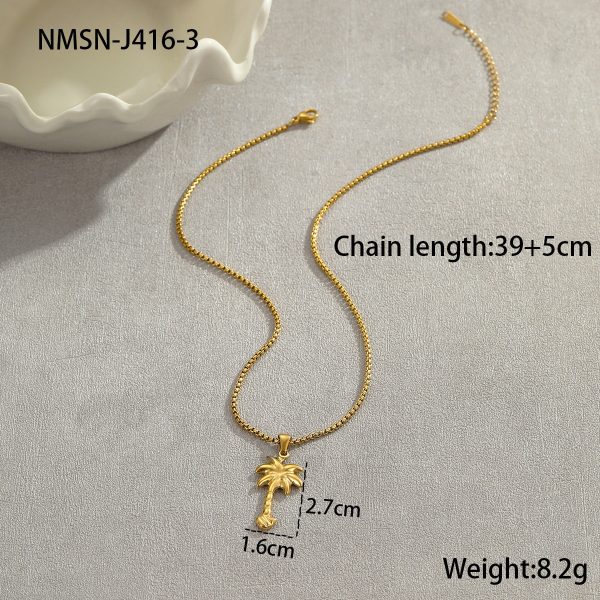 Coconut Fishtail Pendant Stainless Steel Necklace