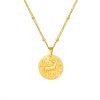 Stainless Steel Bead Necklace Twelve Constellation Embossed Round Necklace For Women