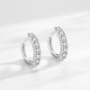S925 Sterling Silver Circle Full Diamond Earrings Women's European And American Fashion