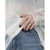 All-match Hammered Texture S925 Openning Silver Ring Female