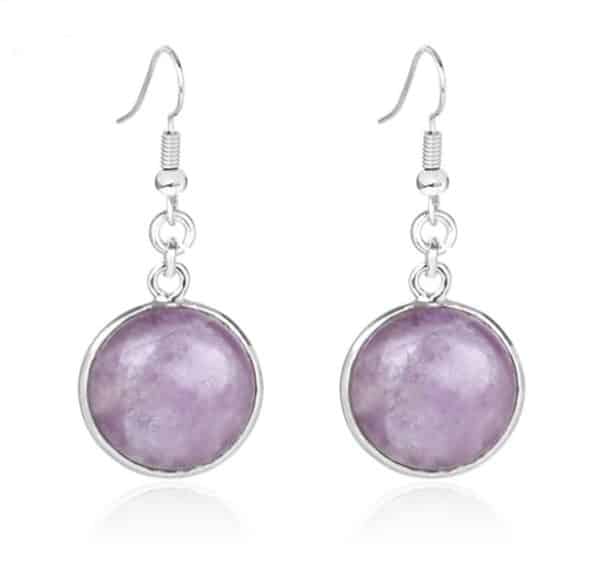 Natural stone crystal earrings