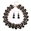 Europe and the United States personality set alloy drop oil geometric irregular short clavicle necklace earrings jewelry set female jewelry