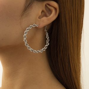 Retro Fashion Circle Geometric Big Earrings Simple Style