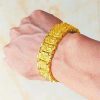 Men's Versatile Gift Wide Dragon Pattern Gold Bracelet