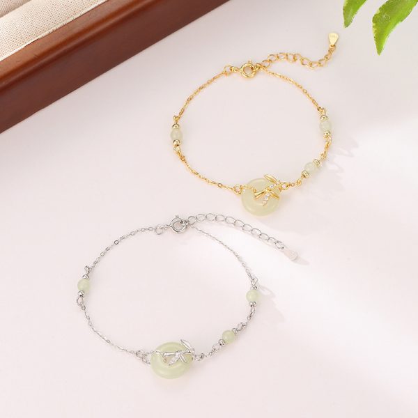 Women's Hetian Jade Safety Buckle Bracelet