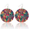 Bohemian Set Fashion Color Printing Earrings Exaggerated European And American Trend Simple Style Earrings