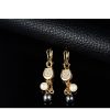 Alloy Necklace Set 18K Gold Pearl Earring Set