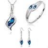 New Angel Elf Earrings Necklace Bracelet Three-piece Austria Crystal Alloy Jewelry Set Wholesale