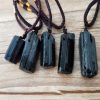 Natural Crystal Black Tourmaline Rough Stone Pendant