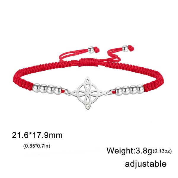 Stainless Steel Bracelet Simple And Adjustable Red Rope Bracelet
