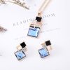 Diamond Jewelry Set Personalized All-match Square Crystal Anti-allergy Earrings Necklace Two-piece Set