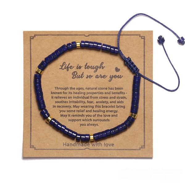 Hot-selling Lapis Spacer Beads Woven Bracelet