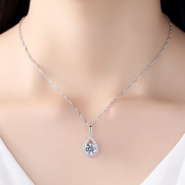 Water Drop Zircon Set Necklace Angel Tears Micro Inlaid Jewelry Set