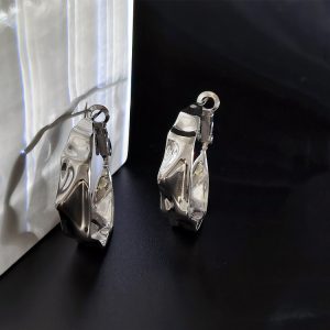 S925 Silver Big Circle Earrings Sterling Silver Exaggerated Personalized