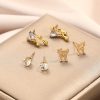 Special-interest Design Women's Cute Liquid Butterfly Earrings 6-piece Set