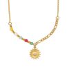 French Retro Easy Matching Necklace Stainless Steel Sun