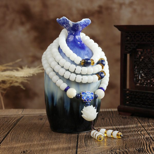 White Jade Bodhi Beads Long Bracelet