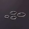Pure Stainless Steel Split Ring Round Set Zircon Earrings
