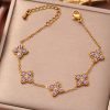 Small Flowers Inlaid Zircon Bracelet For Women