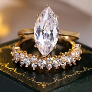 Women's Full Circle White Diamond Ring Set
