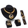Gold Four-piece Necklace, Earrings And Jewelry Set