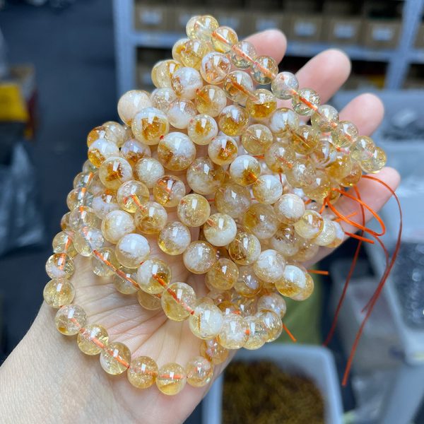 Natural Snowflake Yellow Tower Crystal Honey Milk-in-water Bracelet