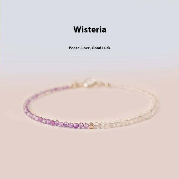 2mm Women's Purple Rattan Beautiful Purple Crystal Bracelet