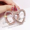 Silver Needle Exaggerated Diamond Fashion Geometric Circle