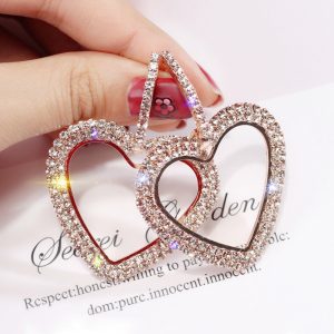 Silver Needle Exaggerated Diamond Fashion Geometric Circle