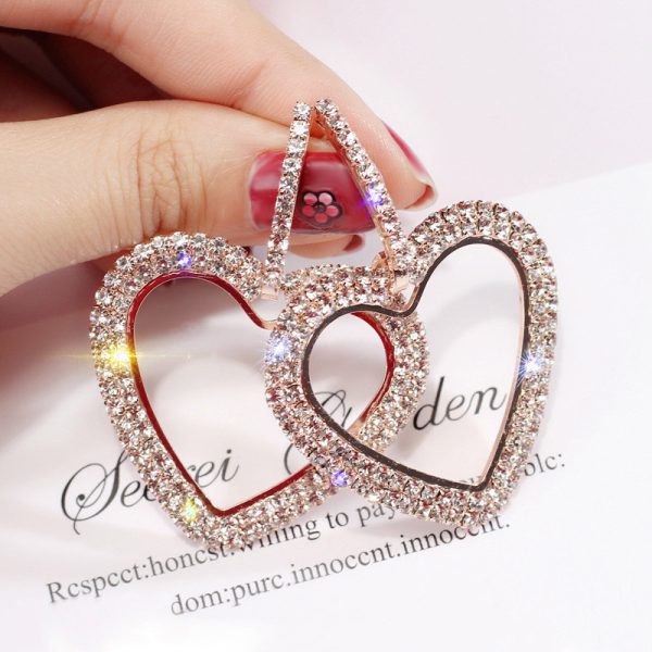 Silver Needle Exaggerated Diamond Fashion Geometric Circle