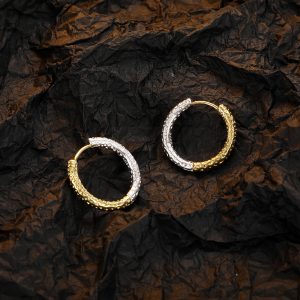 S925 Silver Irregular Texture Circle Ear Clip
