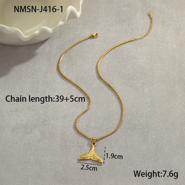 Coconut Fishtail Pendant Stainless Steel Necklace
