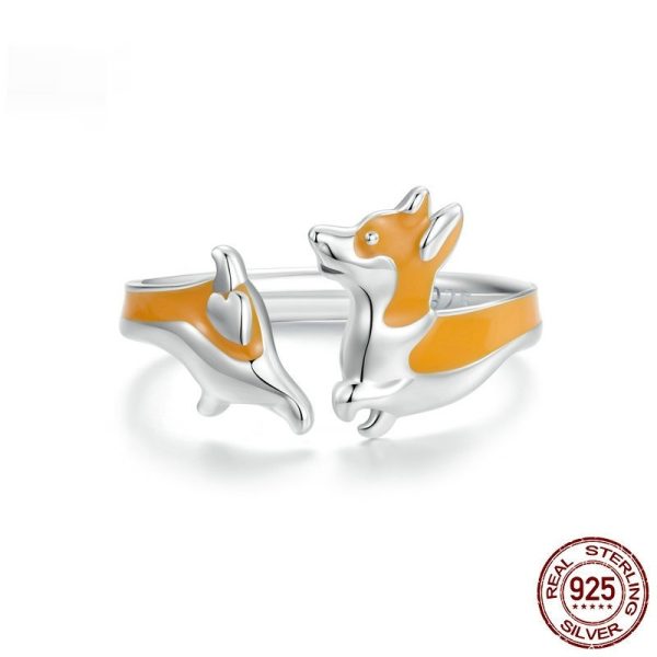 Original Fashion Cute Naughty Corgi Pet Ring