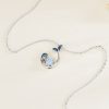 Japanese And Korean Style Fashion Artistic HAILANG Girl Heart Blue Clavicle Cross Chain
