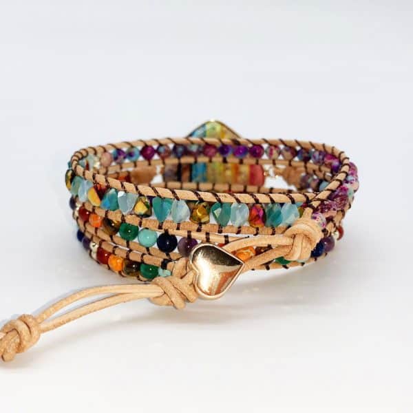 Natural stone love woven bracelet