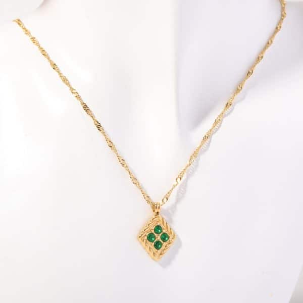 December Birthday Stone Necklace Quadrilateral