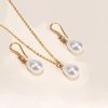 Temperament Water Drop Pearl Necklace Eardrops Suit
