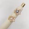 5A Bright Natural Freshwater Pearl Ring 18K Real Gold Plated Frosted Flower Ring