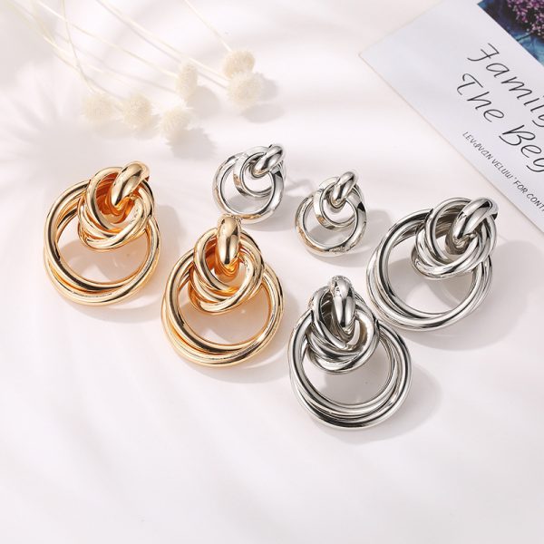 Fashion Exaggerated Circle Stud Earrings Punk