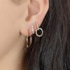 Openwork Circle Rhinestone Earrings Female Fashion Geometry Pattern