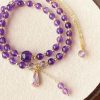 Amethyst Bead Double Bracelet