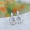 Women's Temperament Wild Silver Needle Inlaid Zircon Circle Earrings