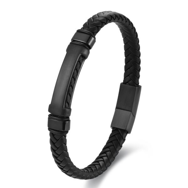 European And American Popular Simplicity Men's Weaving Leather Bracelet
