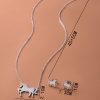 Stainless Steel Gold Silver Unicorn Horse Necklace Earrings Jewelry Set