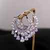 Zircon circle tassel earrings