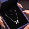 Butterfly Fritillary Necklace Women's Sterling Silver Light Luxury Minority