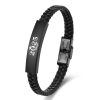 Leather Ornament Titanium Steel Men's Weaving Leather Bracelet